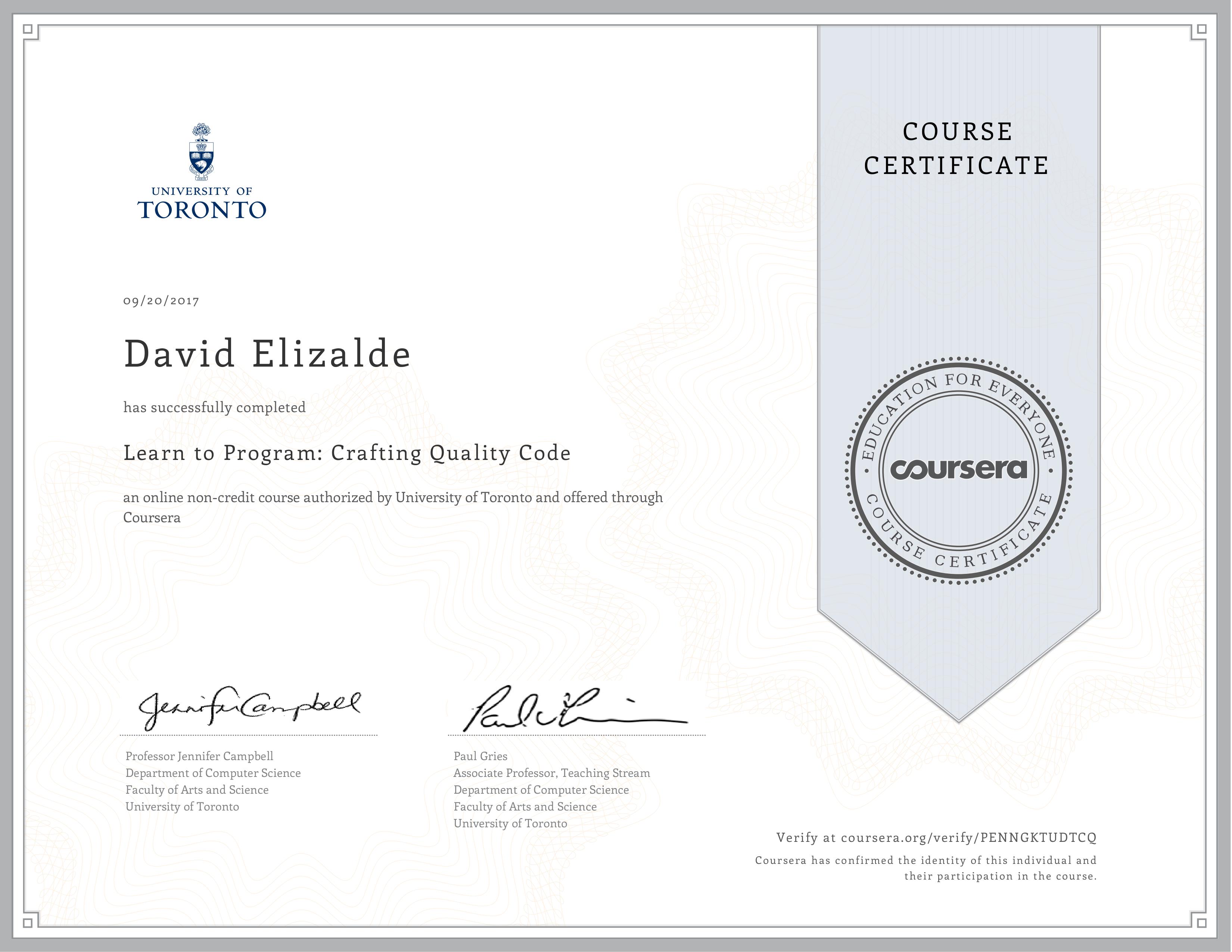 Learn to Program: Crafting Quality Code