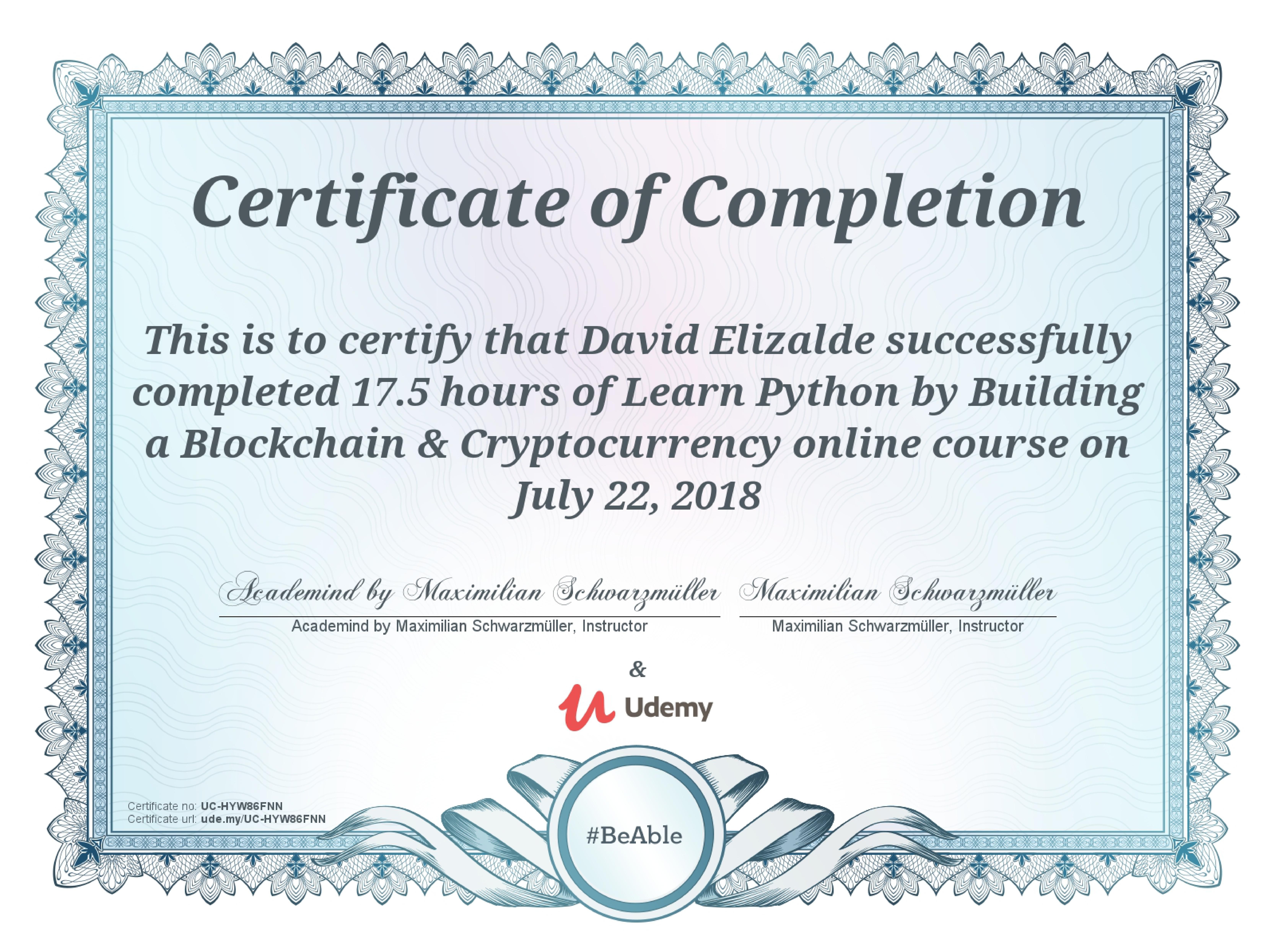 Learn Python by Building a Blockchain & Cryptocurrency